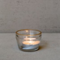 Tealight Holder with Gold Rim by Grand Illusions